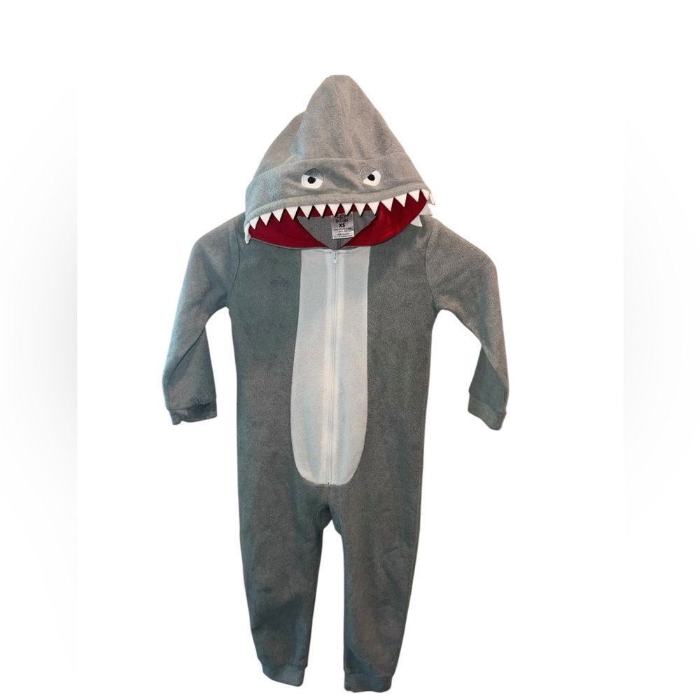 Lily & Dan Shark Hooded Fleece One-Piece Pajamas Costume XS